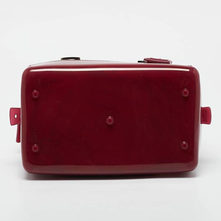 Pre Owned Furla Fuchsia Rubber Small Candy Satchel
