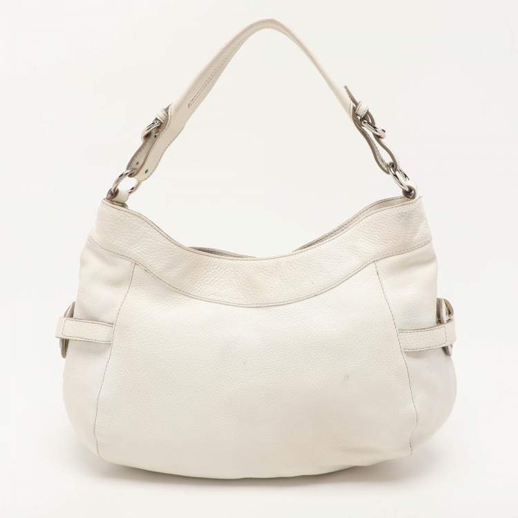 Pre Owned Furla White Leather Hobo