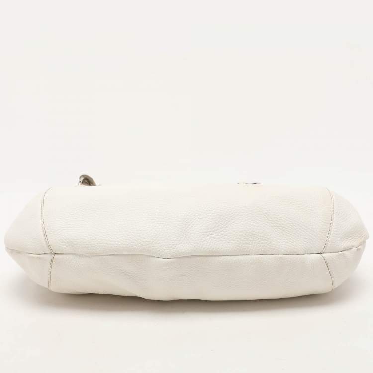 Pre Owned Furla White Leather Hobo