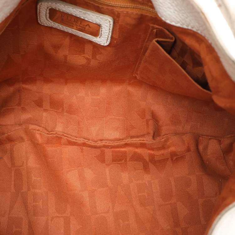 Pre Owned Furla White Leather Hobo