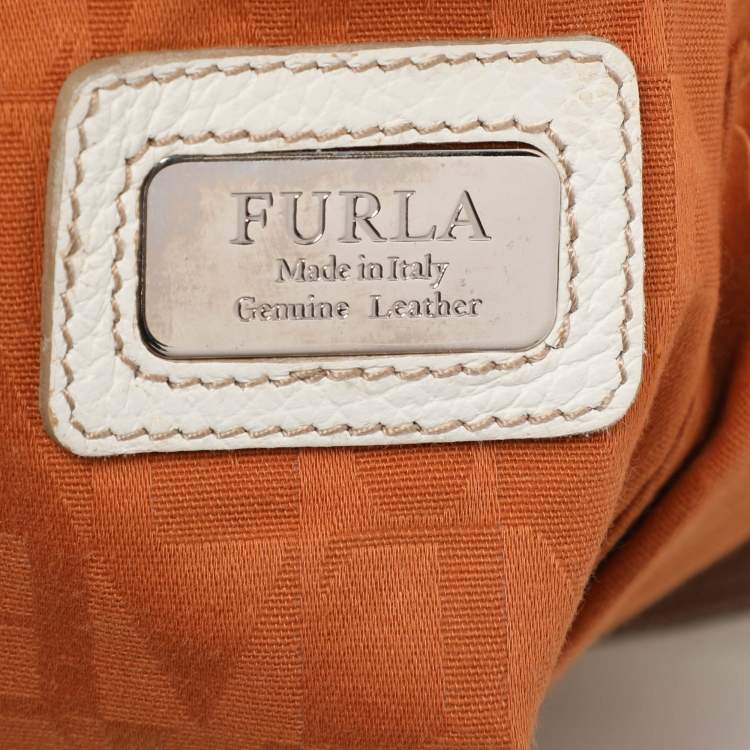 Pre Owned Furla White Leather Hobo