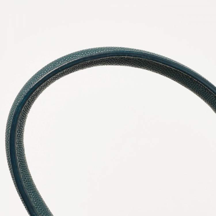 Pre Owned Furla Dark Green Leather Dome Logo Satchel