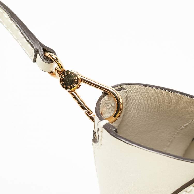 Pre Owned Furla White Leather Tassel Detailed Tote