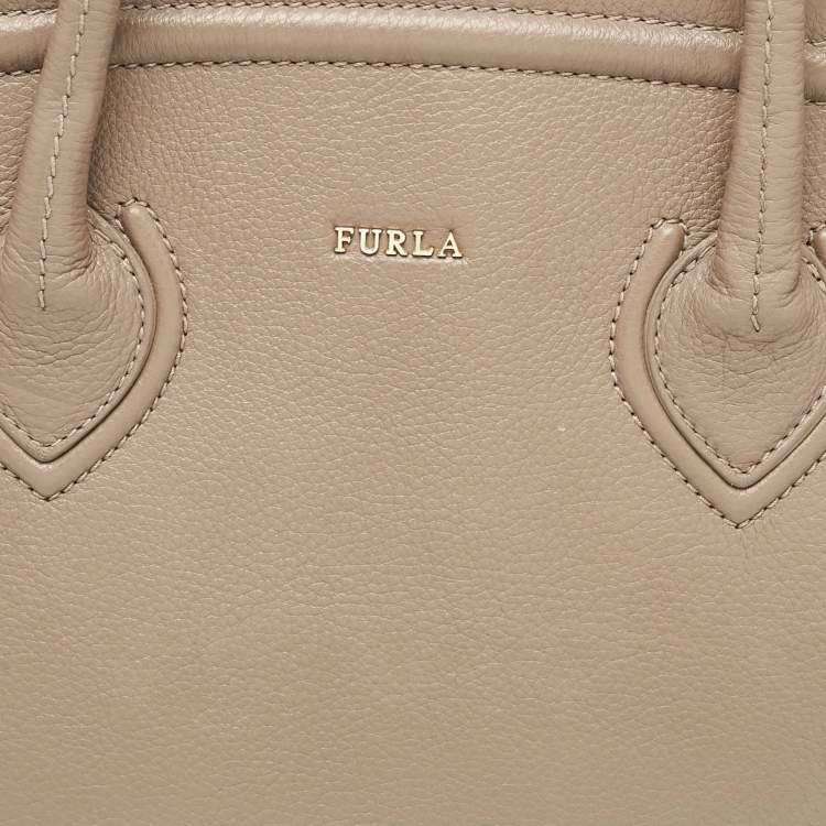 Pre Owned Furla Beige Leather Large College Tote