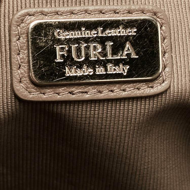 Pre Owned Furla Beige Leather Large College Tote