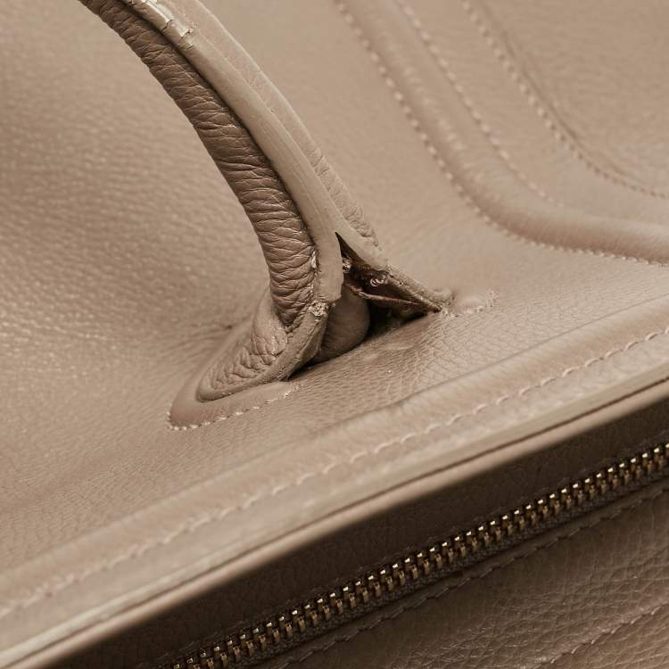Pre Owned Furla Beige Leather Large College Tote