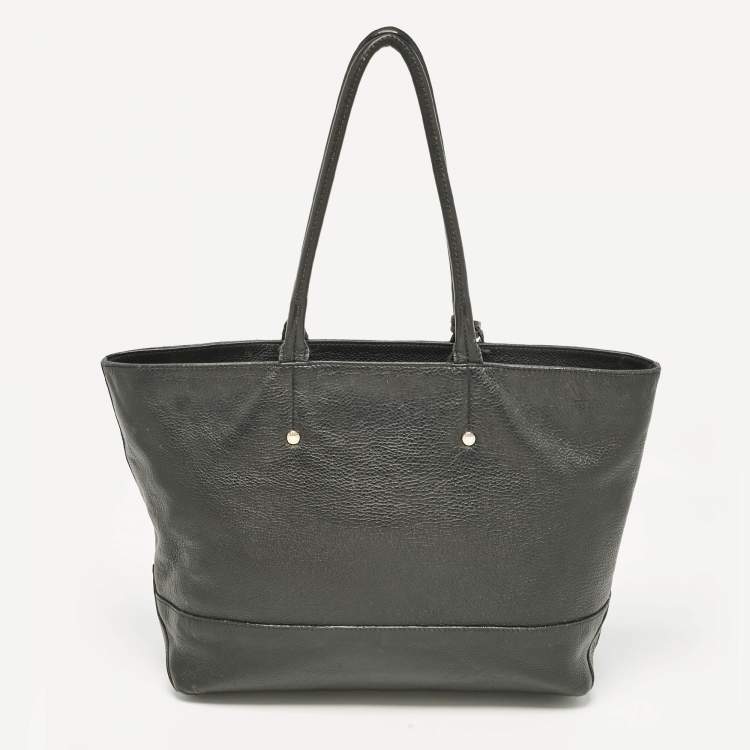 Pre Owned Furla Black Leather Melissa Shopper Tote