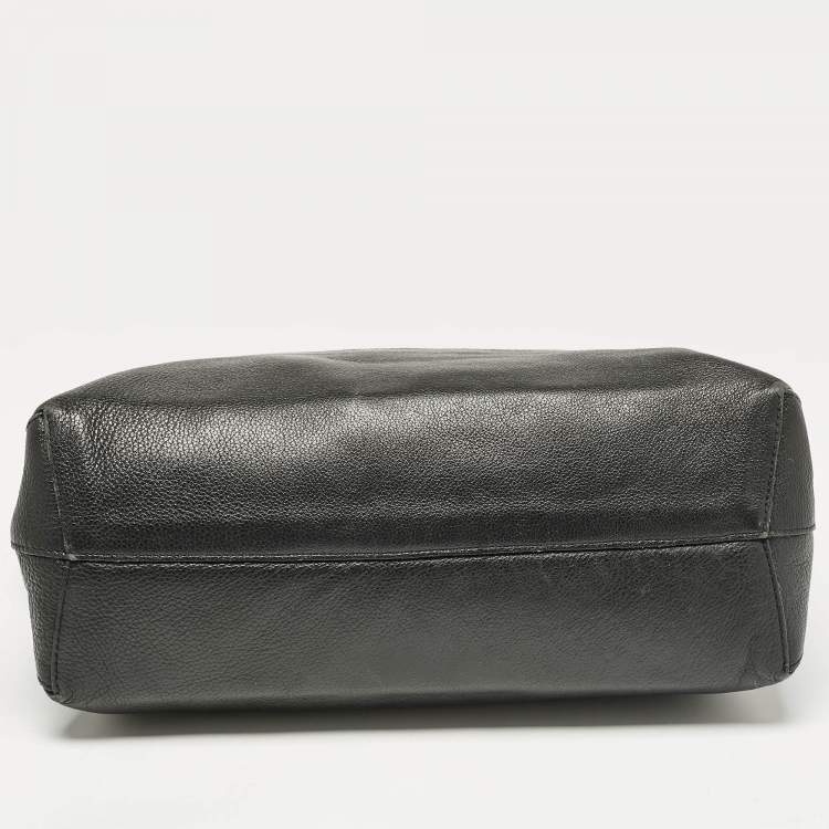Pre Owned Furla Black Leather Melissa Shopper Tote
