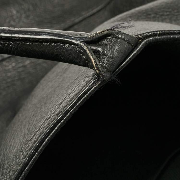 Pre Owned Furla Black Leather Melissa Shopper Tote