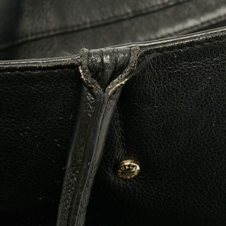 Pre Owned Furla Black Leather Melissa Shopper Tote
