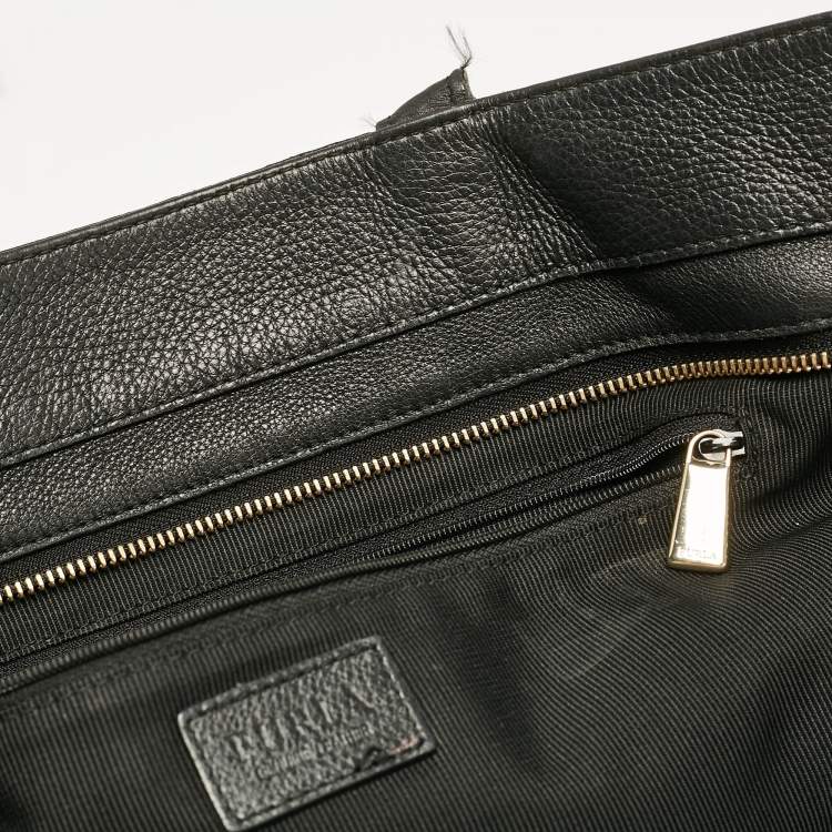Pre Owned Furla Black Leather Melissa Shopper Tote