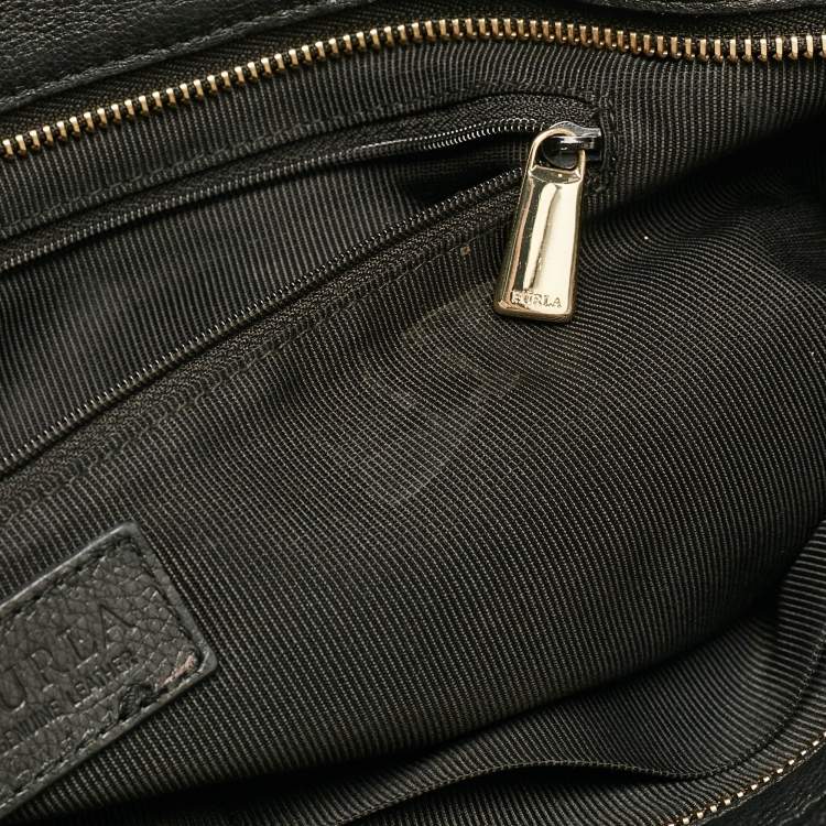 Pre Owned Furla Black Leather Melissa Shopper Tote