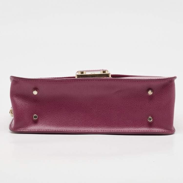 Pre Owned Furla Pink Leather Metropolis Shoulder Bag