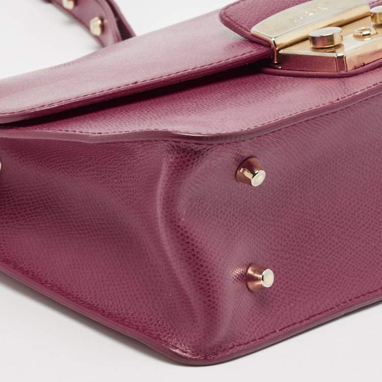 Pre Owned Furla Pink Leather Metropolis Shoulder Bag