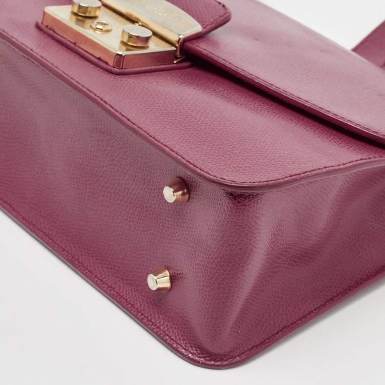 Pre Owned Furla Pink Leather Metropolis Shoulder Bag