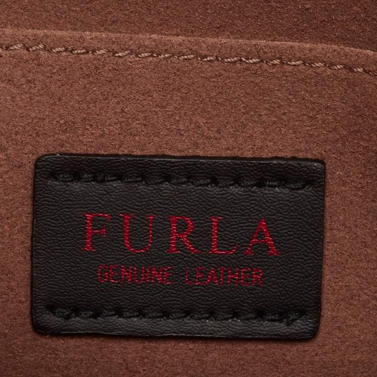Pre Owned Furla Orange Leather Elisir Crossbody Bag