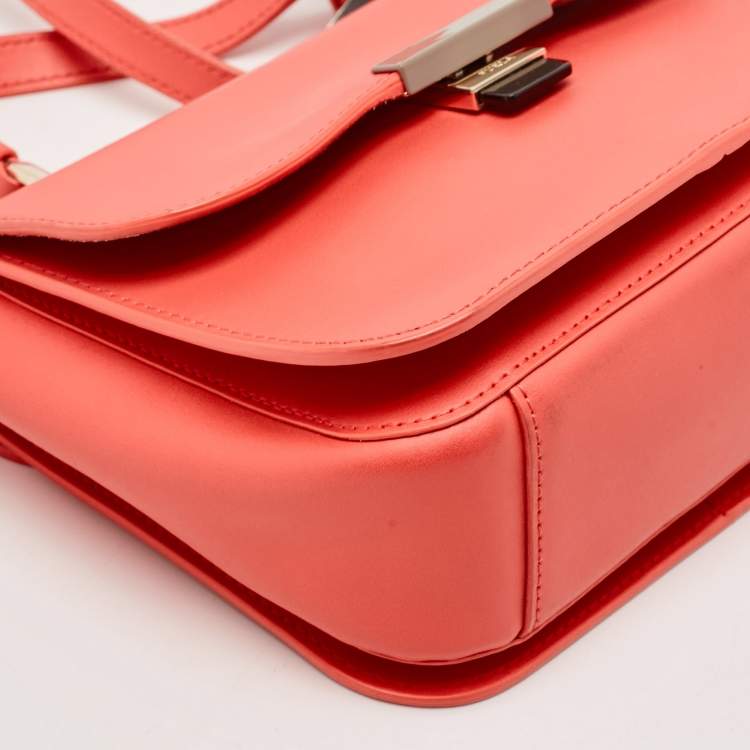 Pre Owned Furla Orange Leather Elisir Crossbody Bag