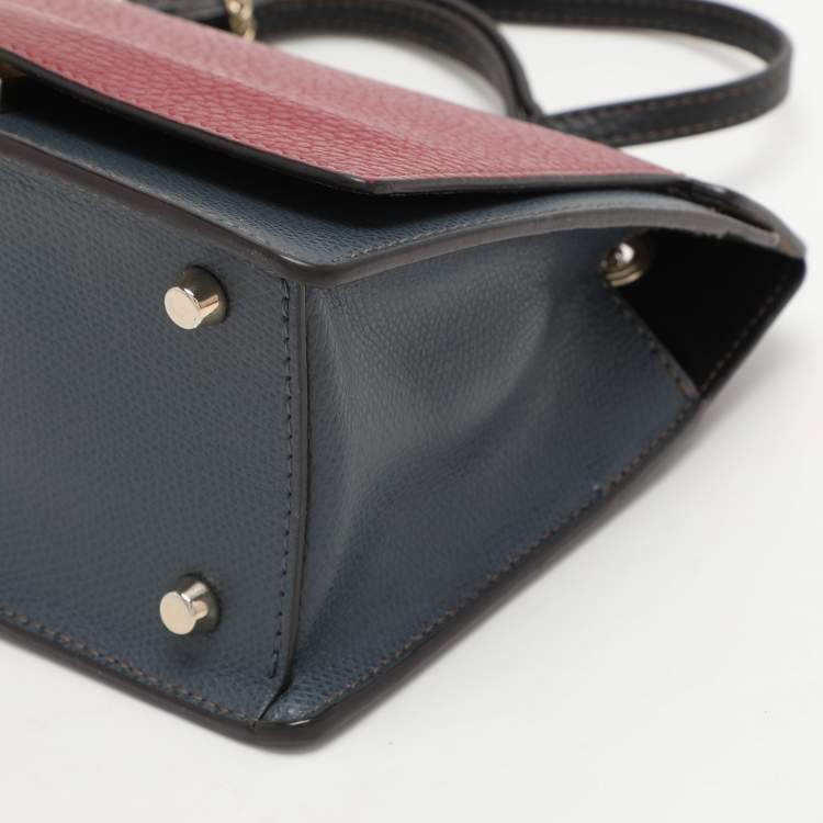 Pre Owned Furla Tricolor Leather Like Crossbody Bag