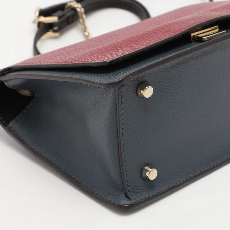 Pre Owned Furla Tricolor Leather Like Crossbody Bag