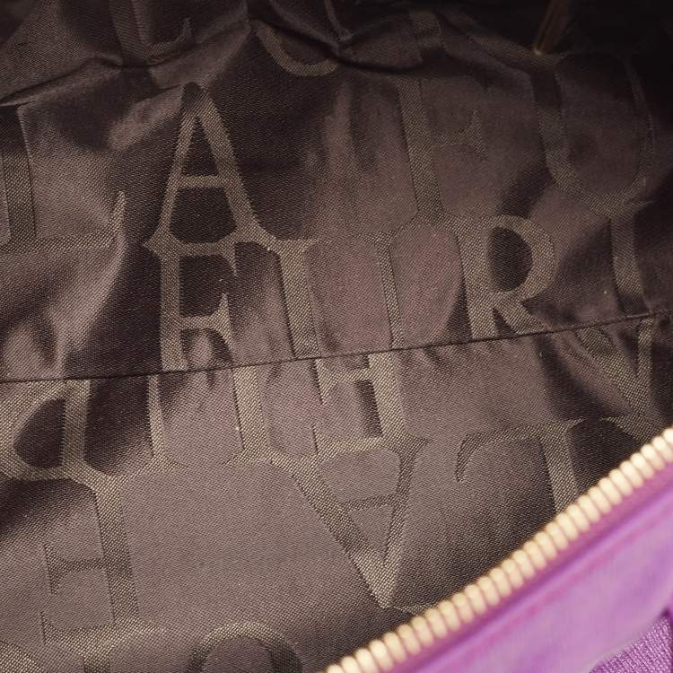 Pre Owned Furla Purple Leather Medium Alissa Boston Bag