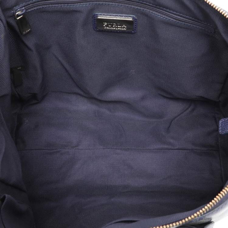 Pre Owned Furla Blue Leather Satchel