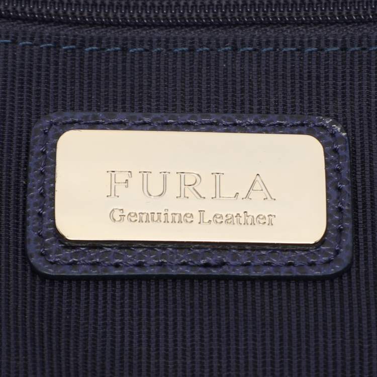 Pre Owned Furla Blue Leather Satchel