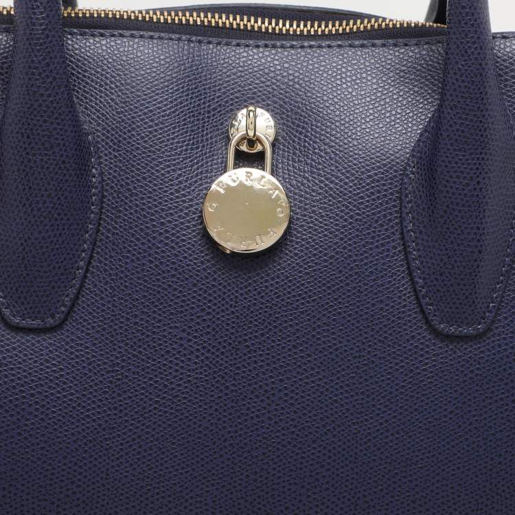 Pre Owned Furla Blue Leather Satchel