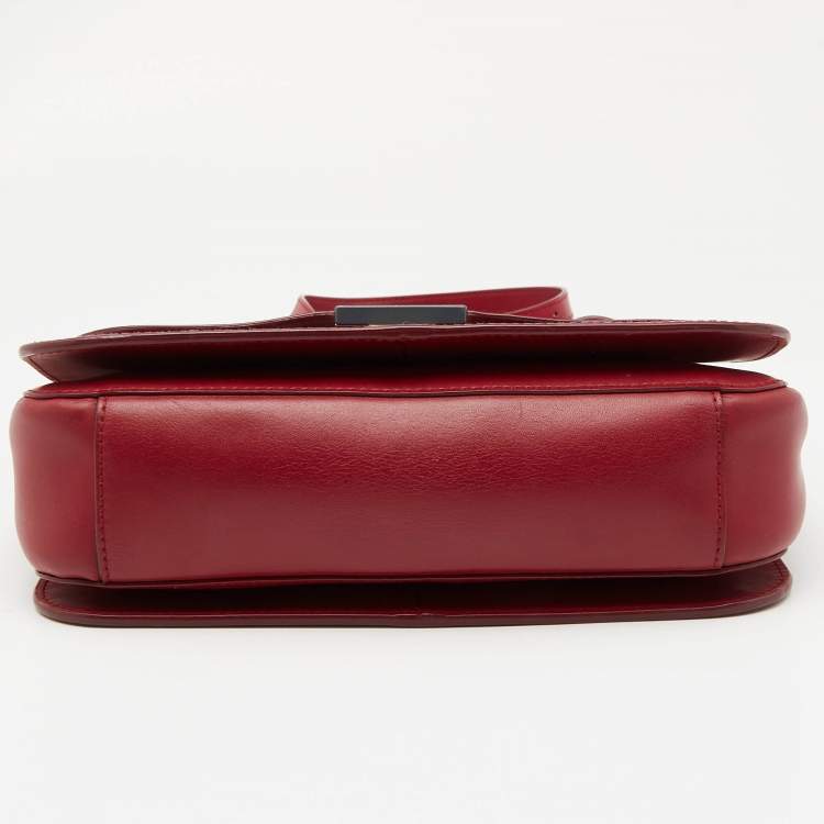 Pre Owned Furla Burgundy Leather Elisir Shoulder Bag