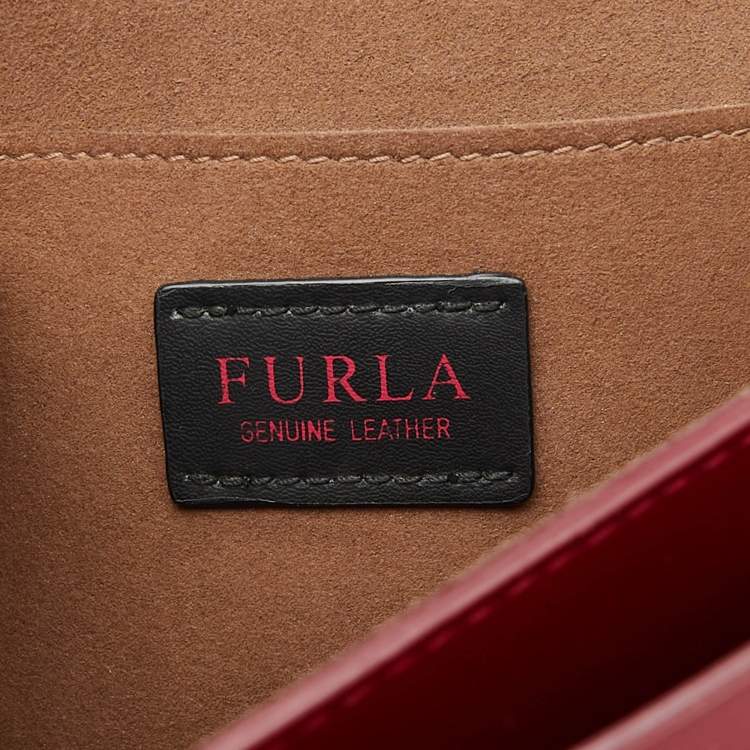 Pre Owned Furla Burgundy Leather Elisir Shoulder Bag
