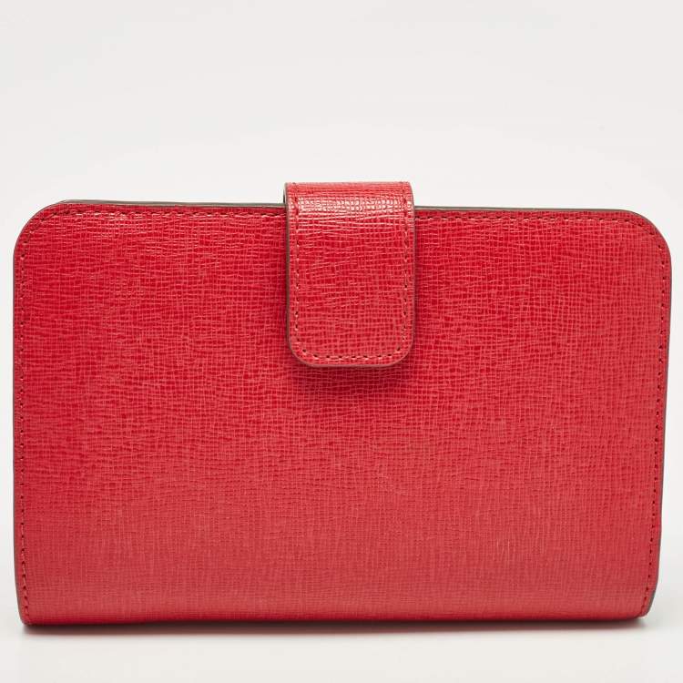 Pre Owned Furla Pink Leather Babylon Compact Wallet