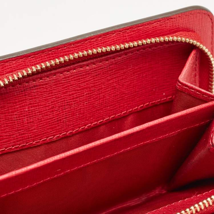 Pre Owned Furla Pink Leather Babylon Compact Wallet