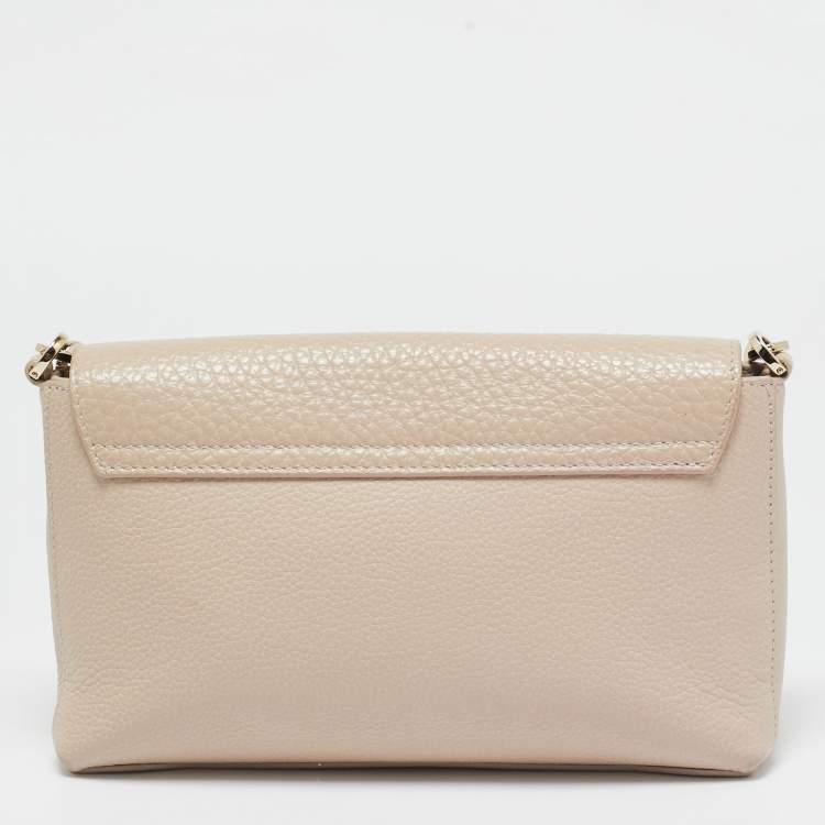 Pre Owned Furla Blush Pink Leather Joann Crossbody Bag