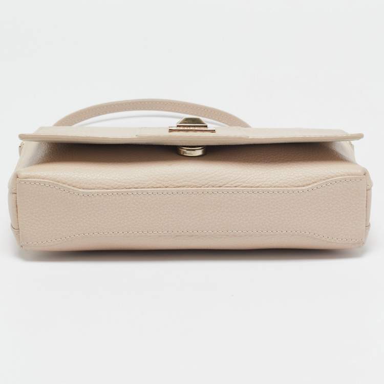 Pre Owned Furla Blush Pink Leather Joann Crossbody Bag