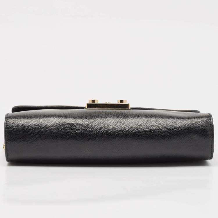 Pre Owned Furla Black Leather Metropolis Shoulder Bag