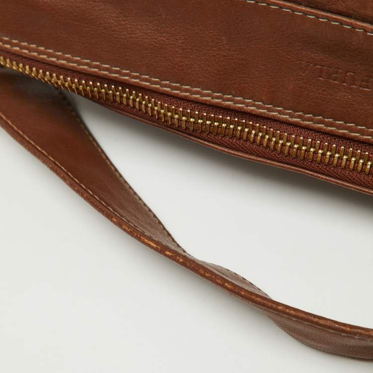 Pre Owned Furla Brown Leather Pebbled Hobo