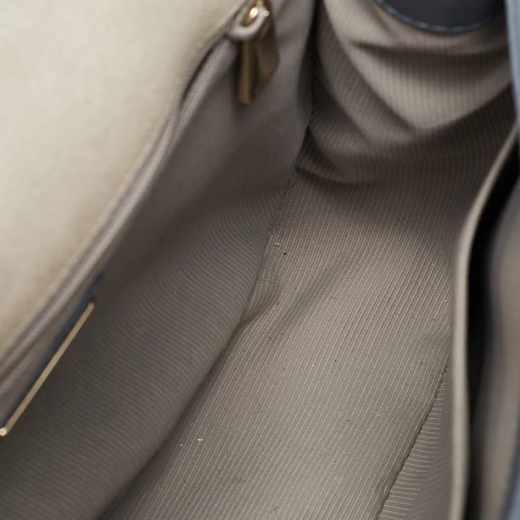 Pre Owned Furla Light Blue Leather Top Handle Bag