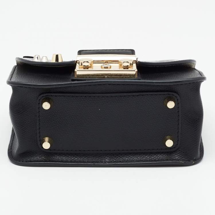 Pre Owned Furla Multicolor Leather Mini Music Theme Metropolis Crossbody Bag