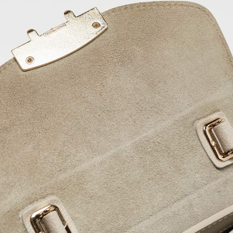 Pre Owned Furla Light Beige Leather Mini Metropolis Top Handle Bag