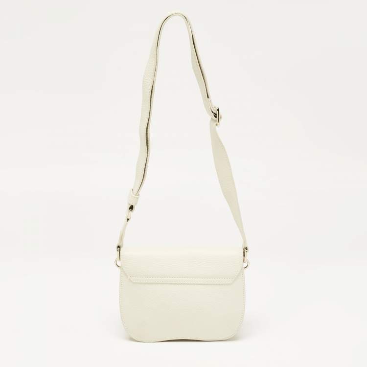 Pre Owned Furla Off White Leather Mini Ducale Shoulder Bag