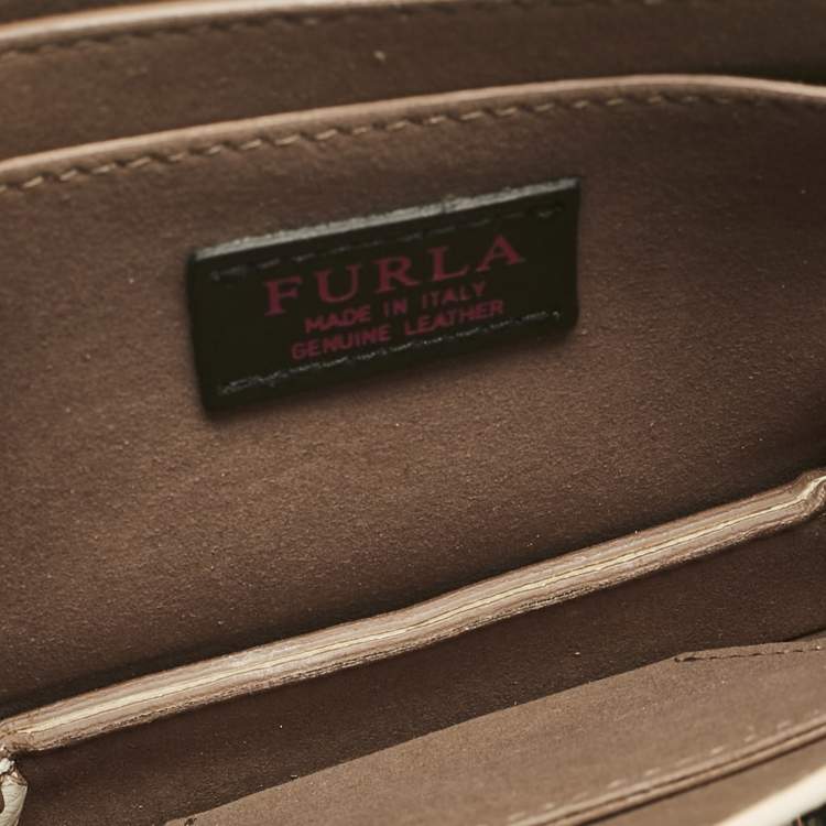Pre Owned Furla Off White Leather Mini Ducale Shoulder Bag