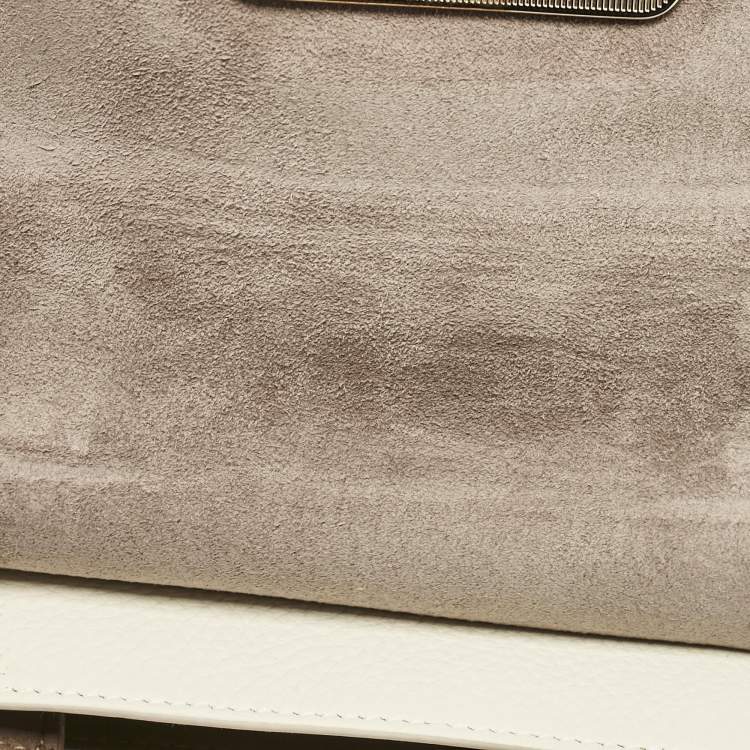 Pre Owned Furla Off White Leather Mini Ducale Shoulder Bag