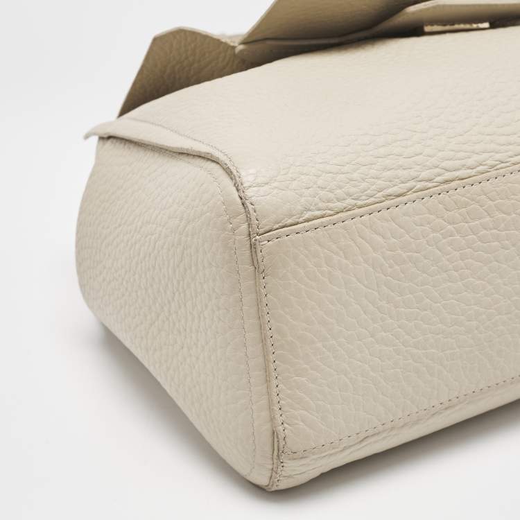 Pre Owned Furla Light Beige Leather Medium Capriccio Top Handle Bag