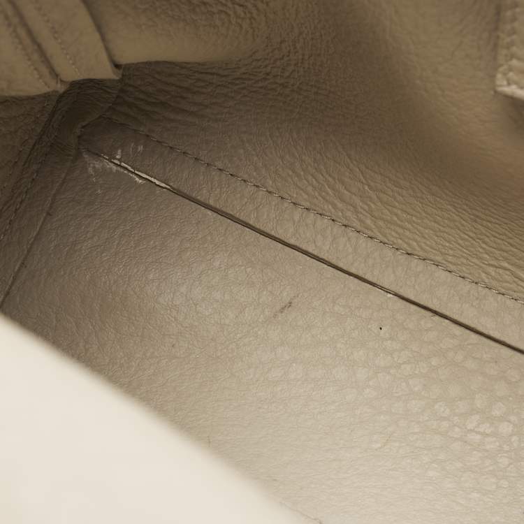 Pre Owned Furla Light Beige Leather Medium Capriccio Top Handle Bag