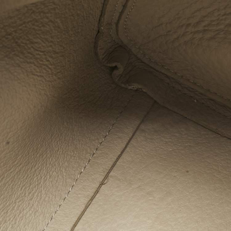 Pre Owned Furla Light Beige Leather Medium Capriccio Top Handle Bag