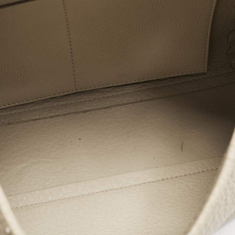 Pre Owned Furla Light Beige Leather Medium Capriccio Top Handle Bag