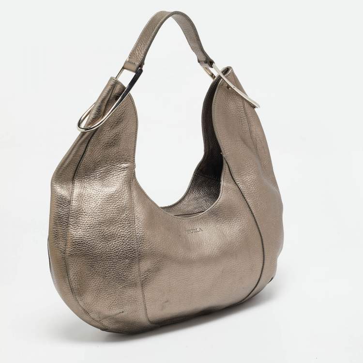Pre Owned Furla Metallic Leather Hobo
