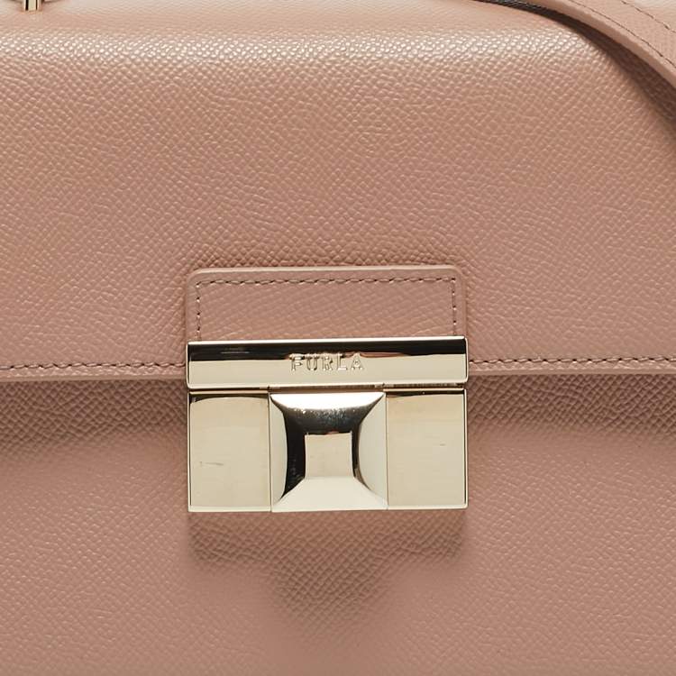 Pre Owned Furla Beige Leather Mini Venere Top Handle Bag
