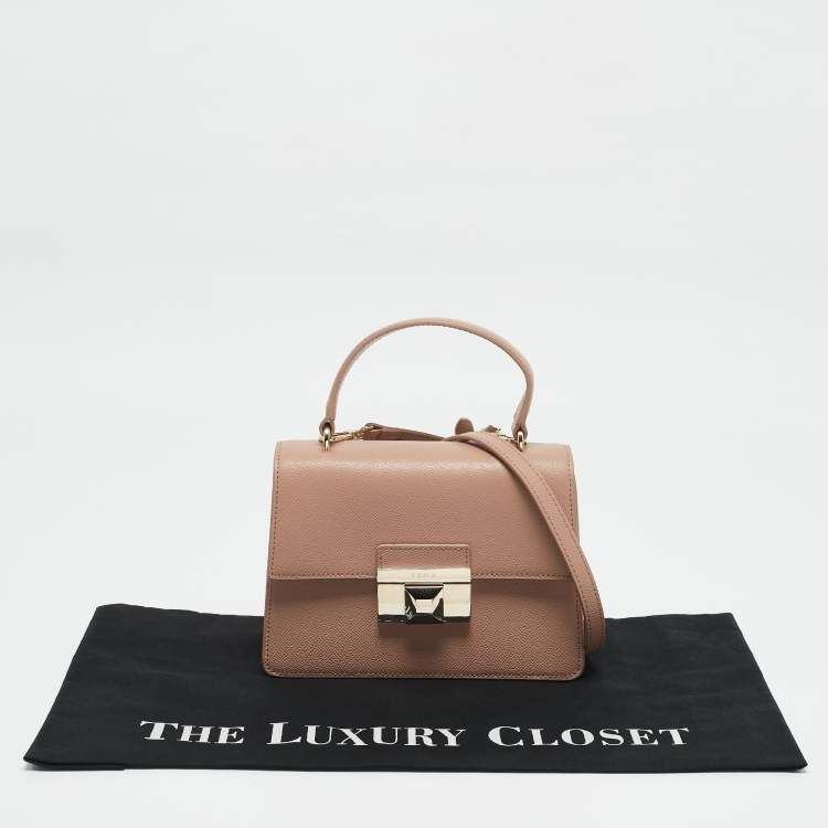 Pre Owned Furla Beige Leather Mini Venere Top Handle Bag