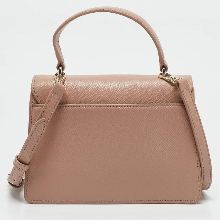 Pre Owned Furla Beige Leather Mini Venere Top Handle Bag