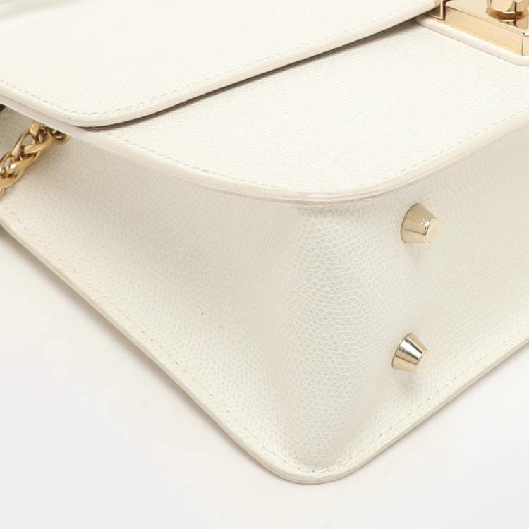Pre Owned Furla White Leather Metropolis Shoulder Bag